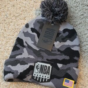 🆕️ NBA Mens Camo Beanie - Black, Gray, and White NWT